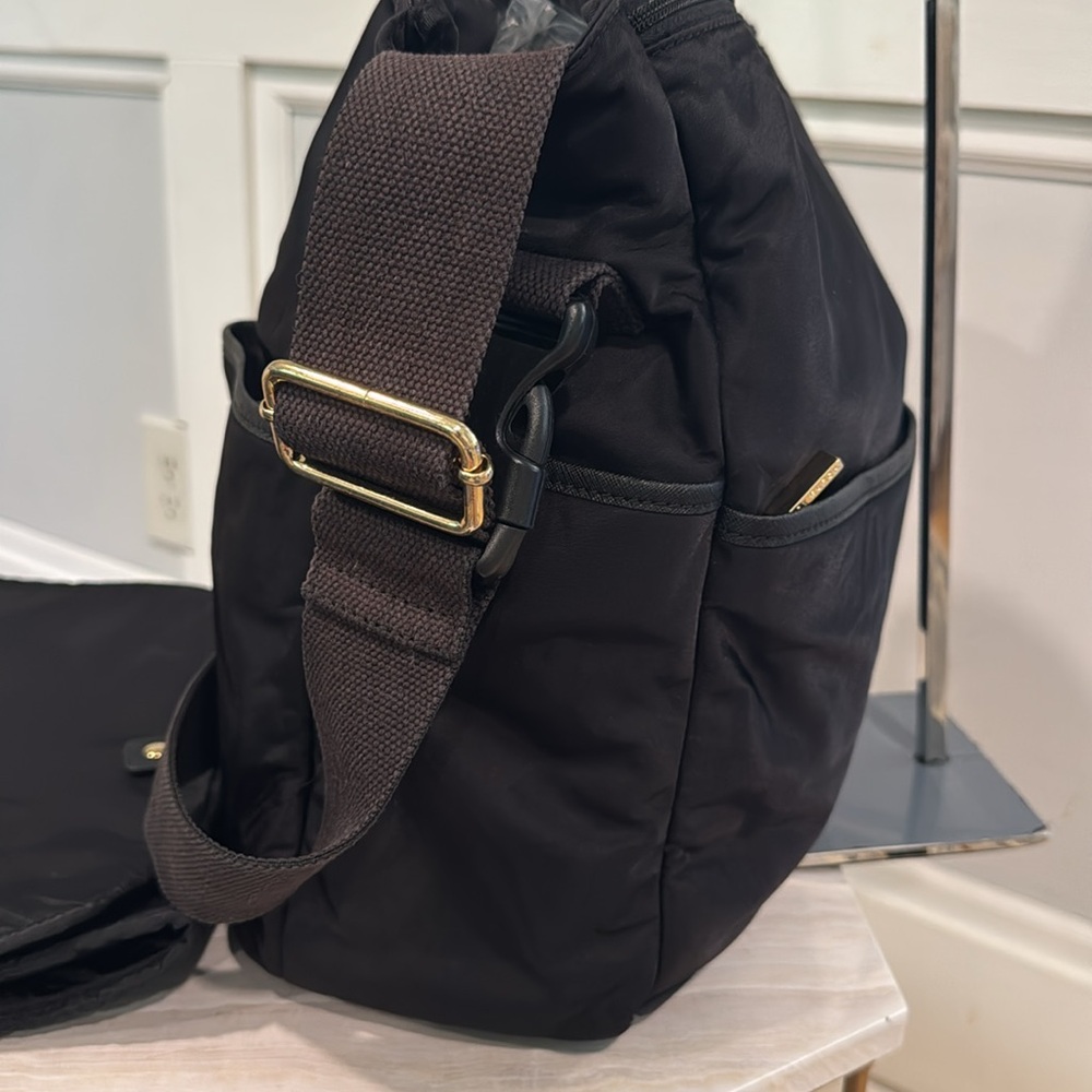 Tory Burch Bag Large Nylon Black Baby Bag Work Travel Bag with Adjustable Strap - Picture 5 of 17